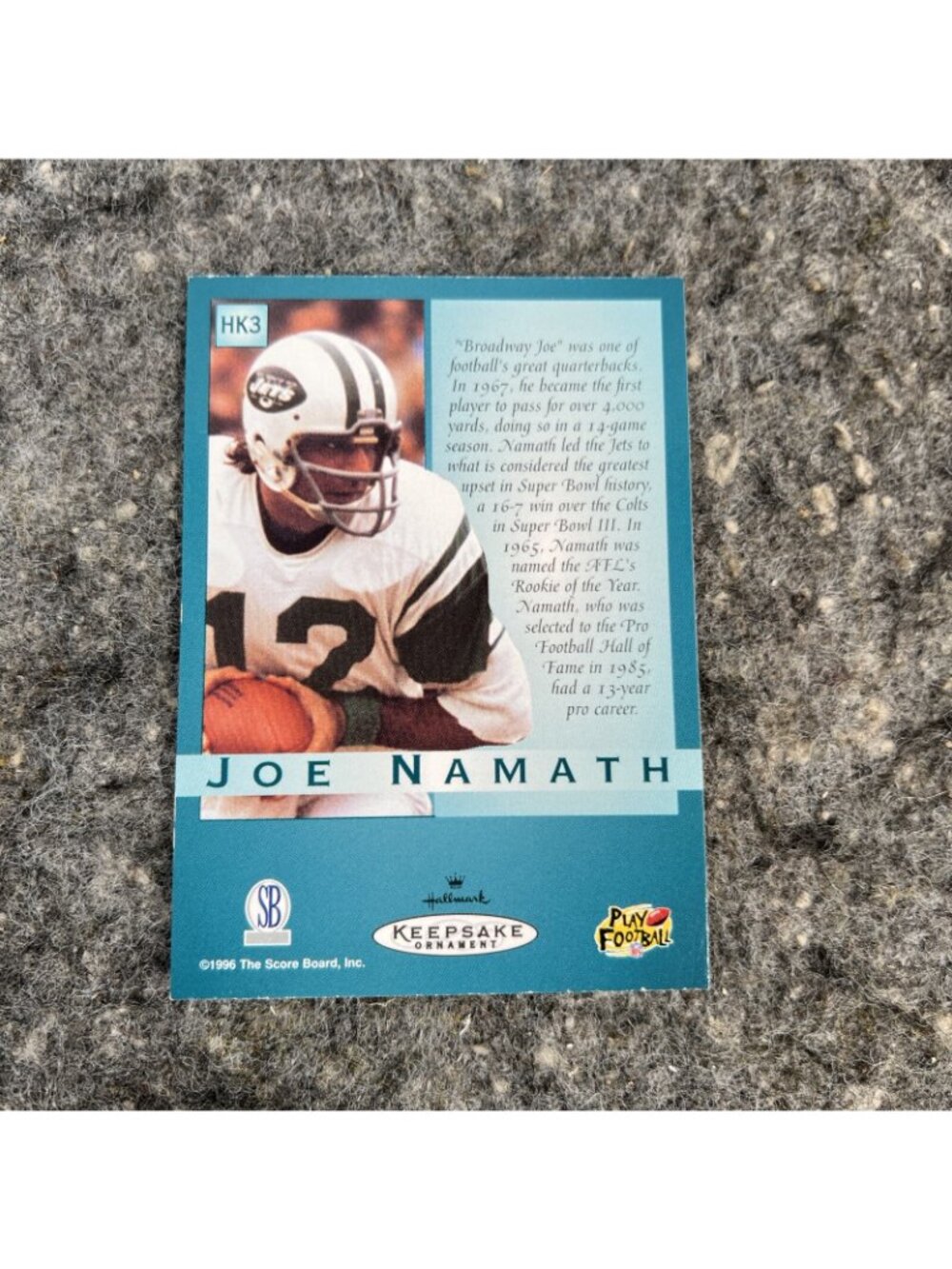1995 Hallmark Christmas Ornament Football Legends Joe Namath #12 New York Jets - Picture 10 of 16